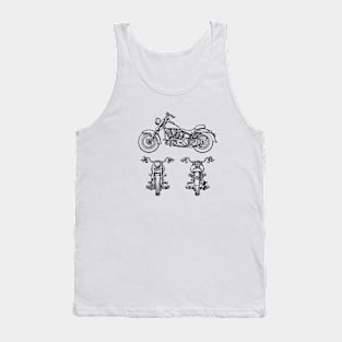 Motorcycle Vintage Patent Hand Drawing Tank Top